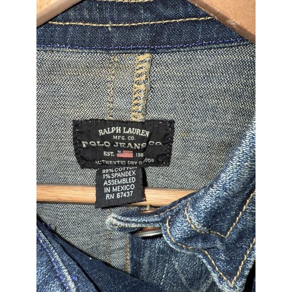 Polo Ralph Lauren Vintage Denim Molly Jean Jacket Motorcycle Trucker Size Medium - Picture 3 of 6